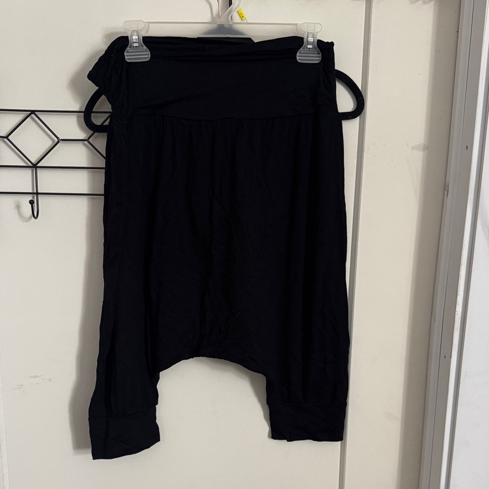 Camaieu Black Cropped Harem Pants L